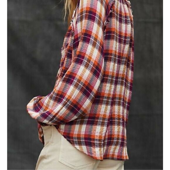 Anthropologie Pilcro Breezy Button Down Plaid shirt, XS $98 C27 - Picture 3 of 10